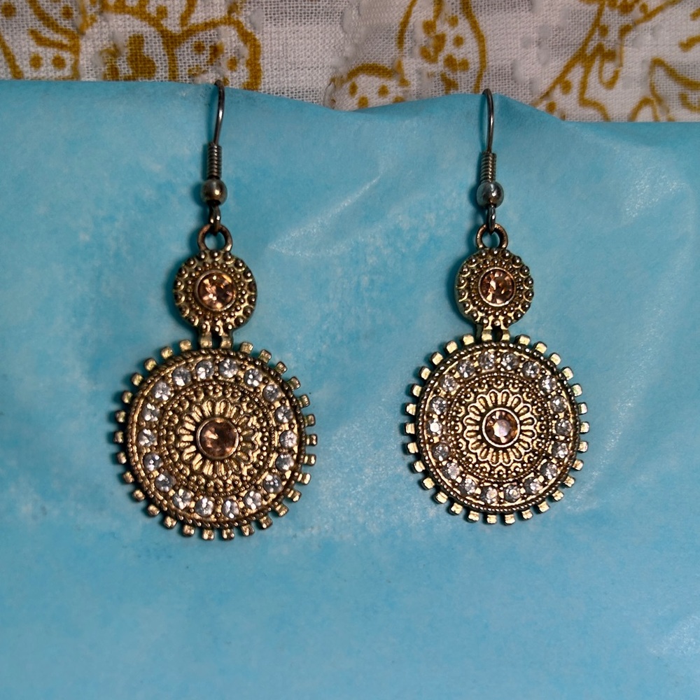 Elegant Gold and Silver Dangle Earrings